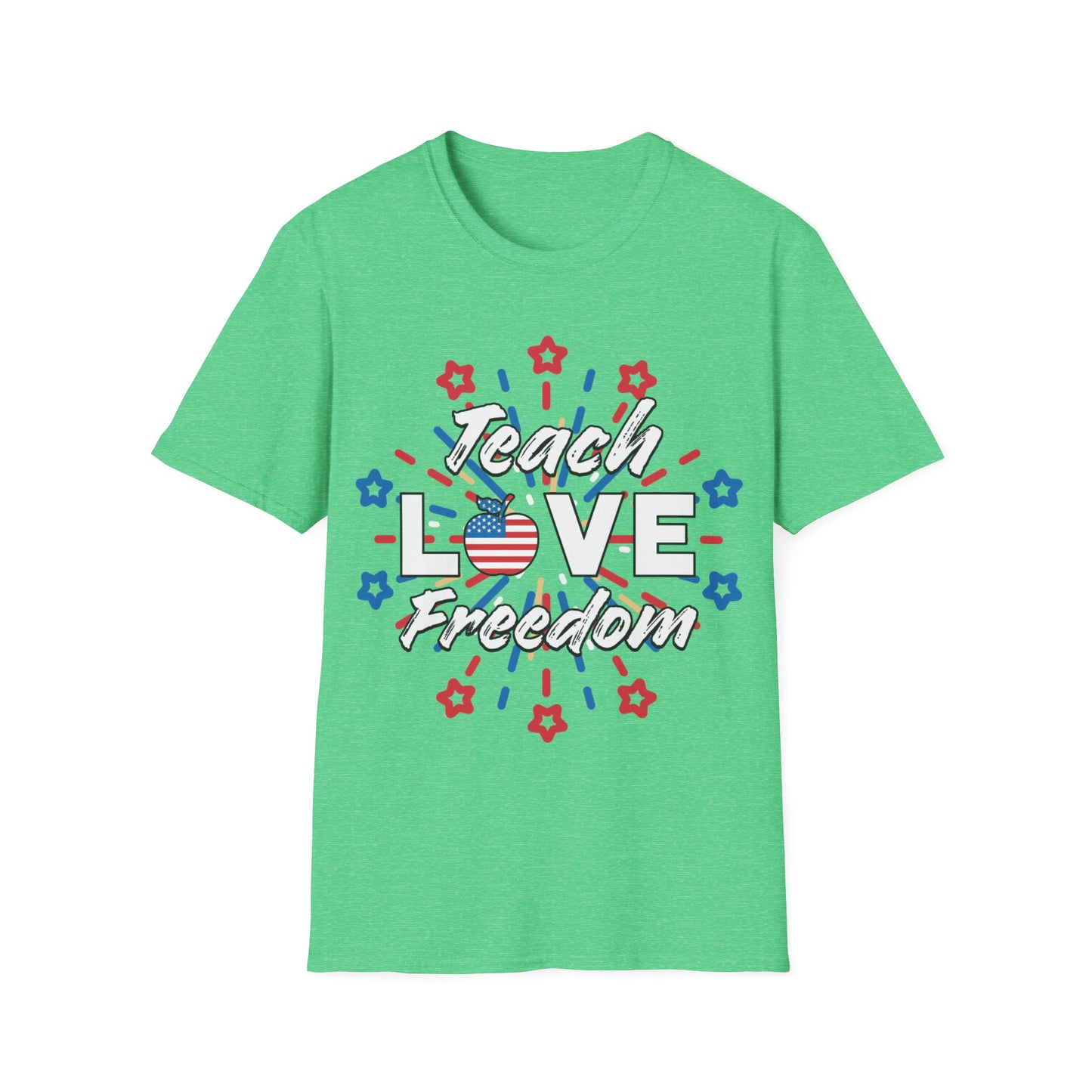 Teach Love Freedom Patriotic Teacher - Unisex Short Sleeve T-Shirt