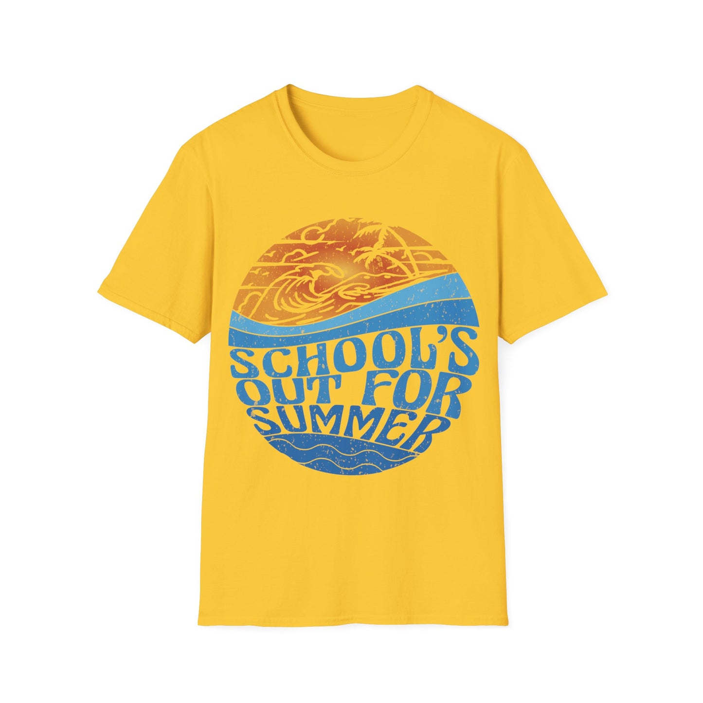 School's Out For Summer Retro Globe Tee - Teacher's Unisex Short Sleeve T-Shirt