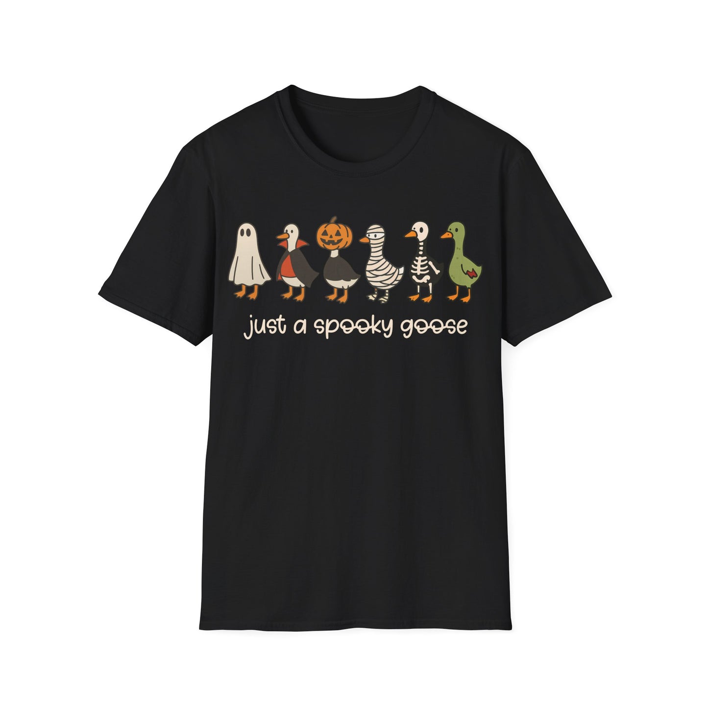 Spooky Goose Parade Halloween Teacher T-Shirt | Funny Fall Teacher Tee