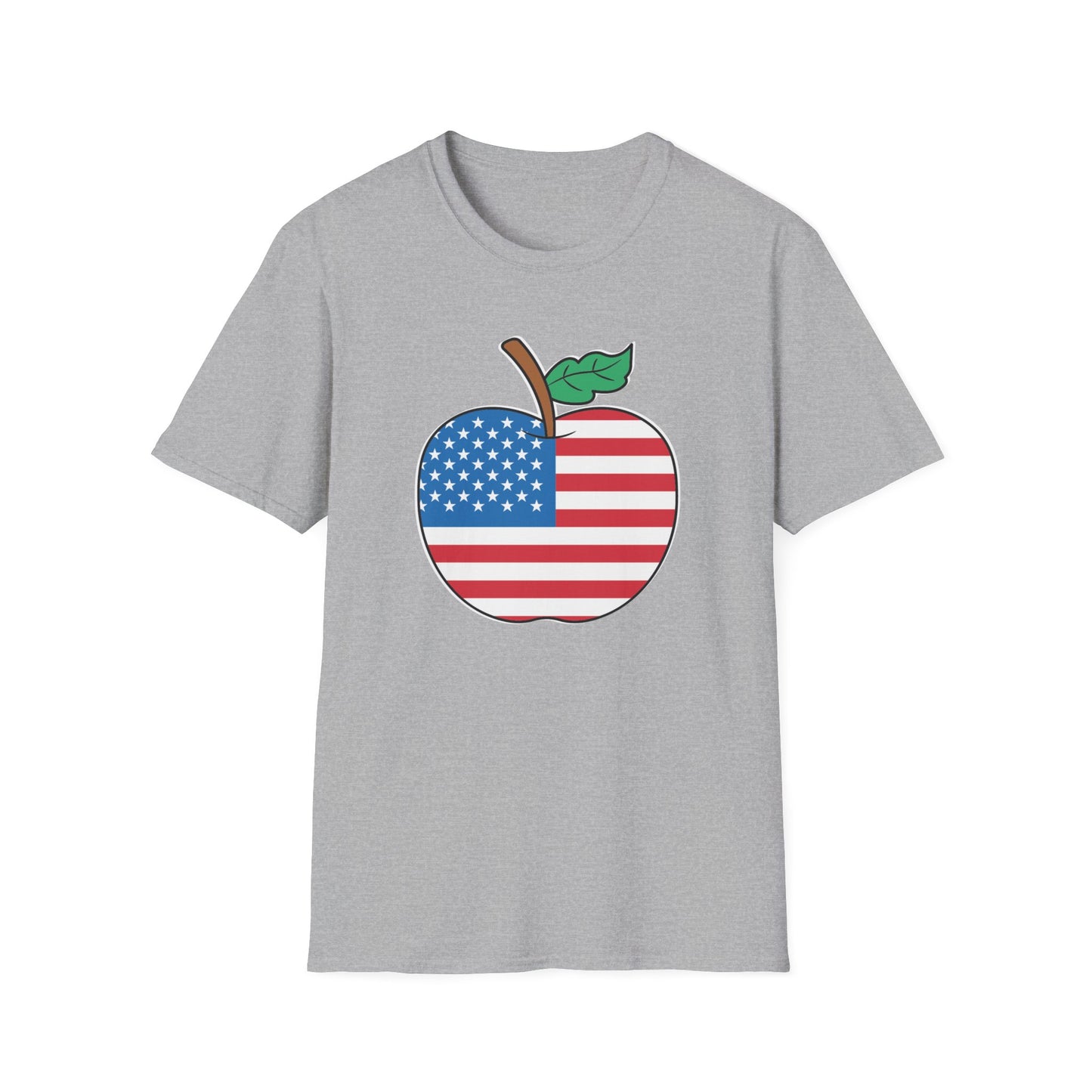 Teacher Stars & Stripes Apple - Unisex Short Sleeve T-Shirt