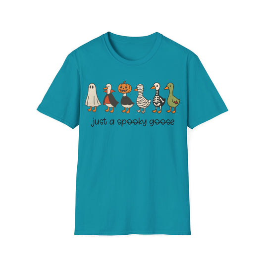 Spooky Goose Parade Halloween Teacher T-Shirt | Funny Fall Teacher Tee