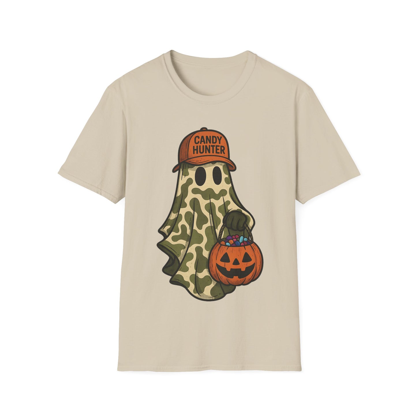 Candy Hunter Ghost Shirt – Funny Camo Halloween Trick-or-Treat T-Shirt