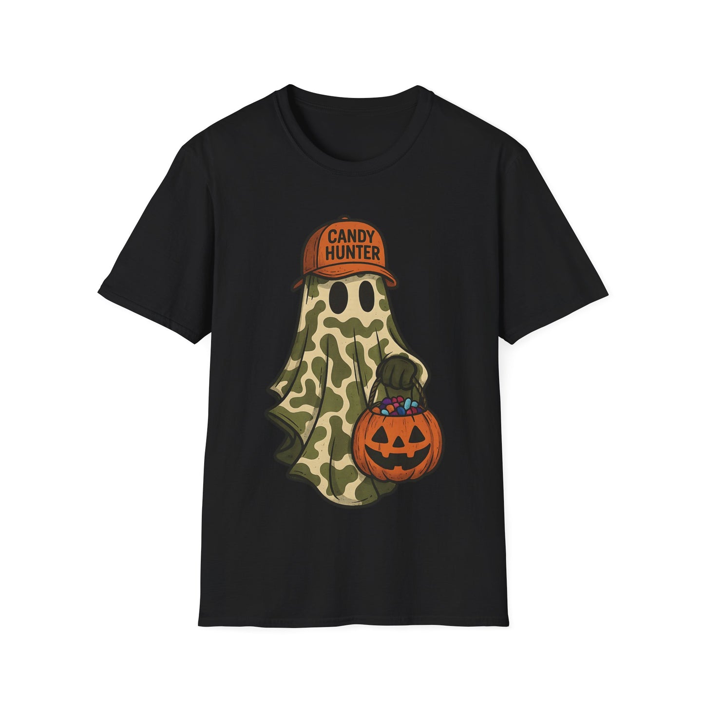 Candy Hunter Ghost Shirt – Funny Camo Halloween Trick-or-Treat T-Shirt