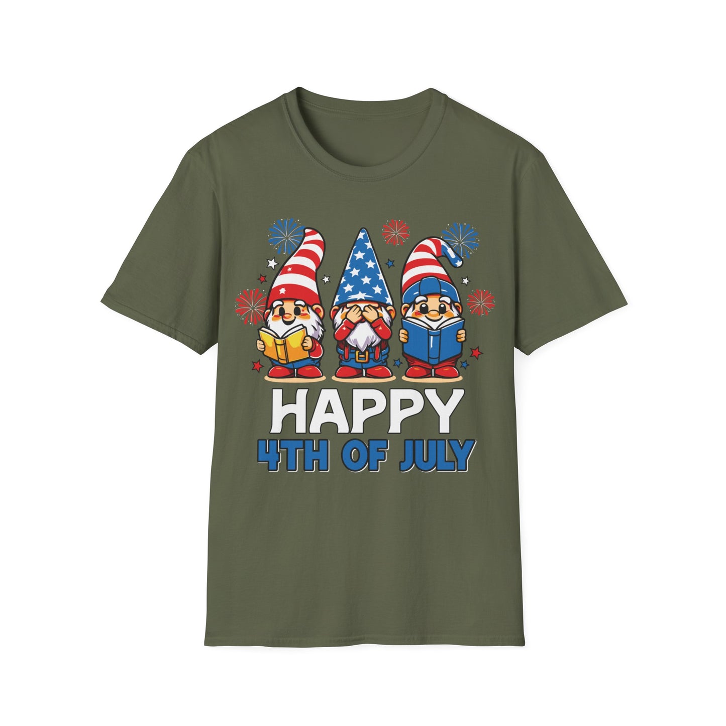 Cute Gnome Happy 4th July - Short Sleeve T-Shirt
