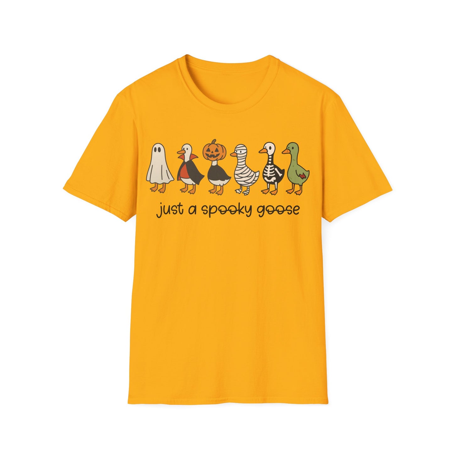 Spooky Goose Parade Halloween Teacher T-Shirt | Funny Fall Teacher Tee