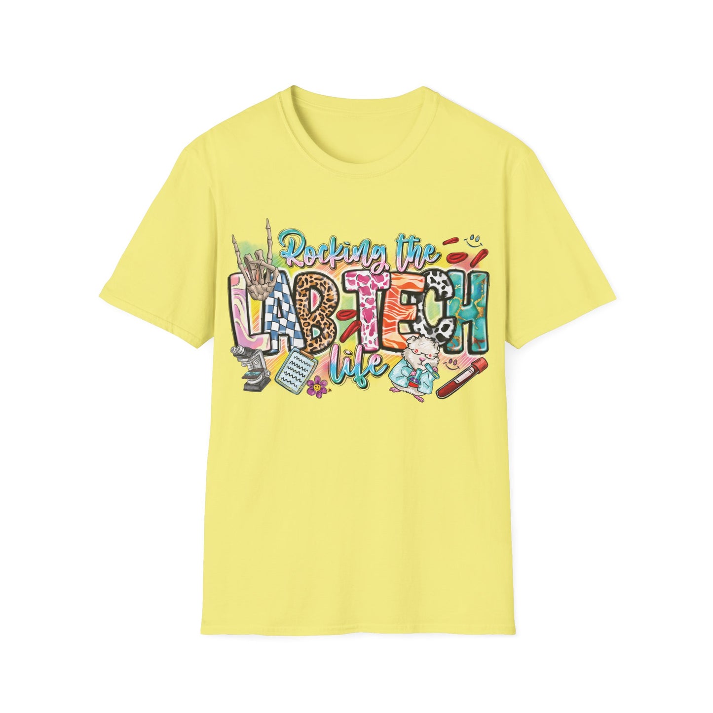 Rocking the Lab Tech Life - Colorful + Bright Unisex Short Sleeve T-Shirt