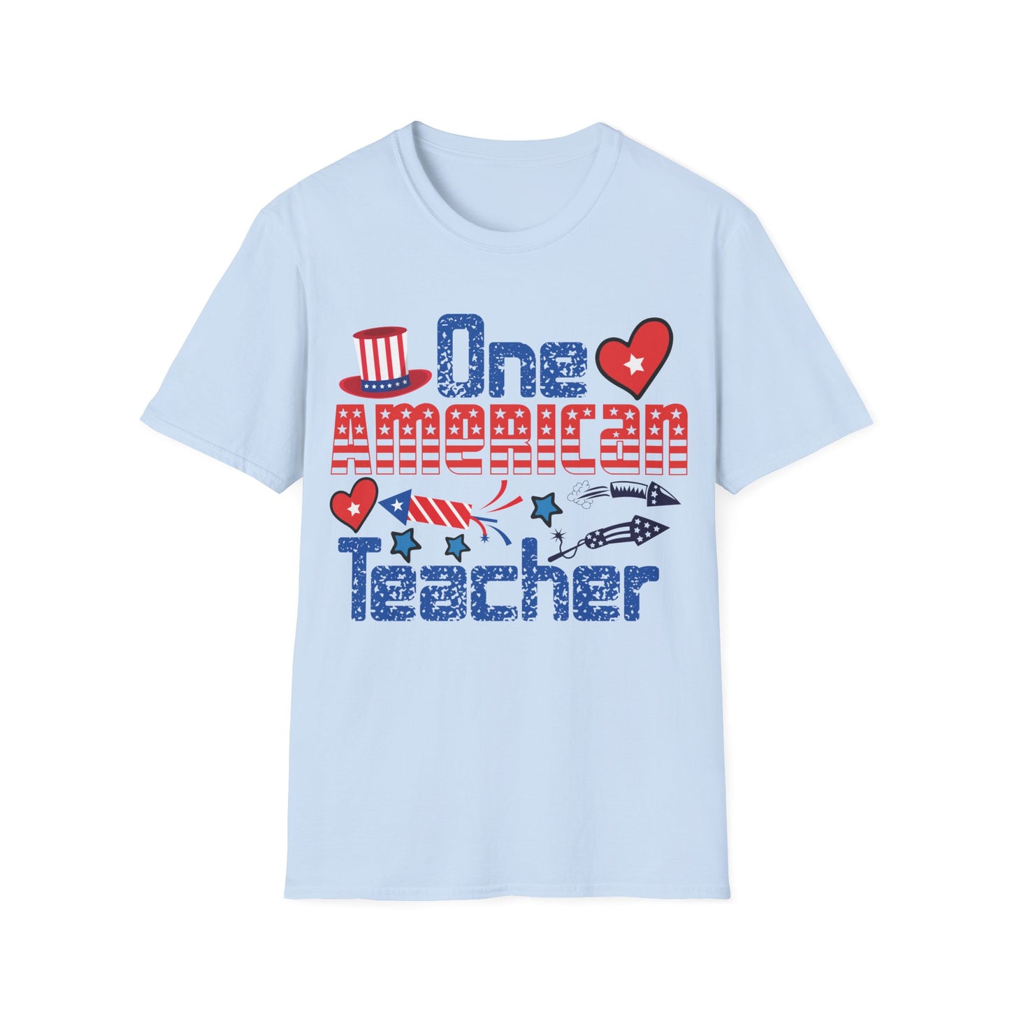 One American Teacher 4th July Celebration - Unisex Short Sleeve T-Shirt