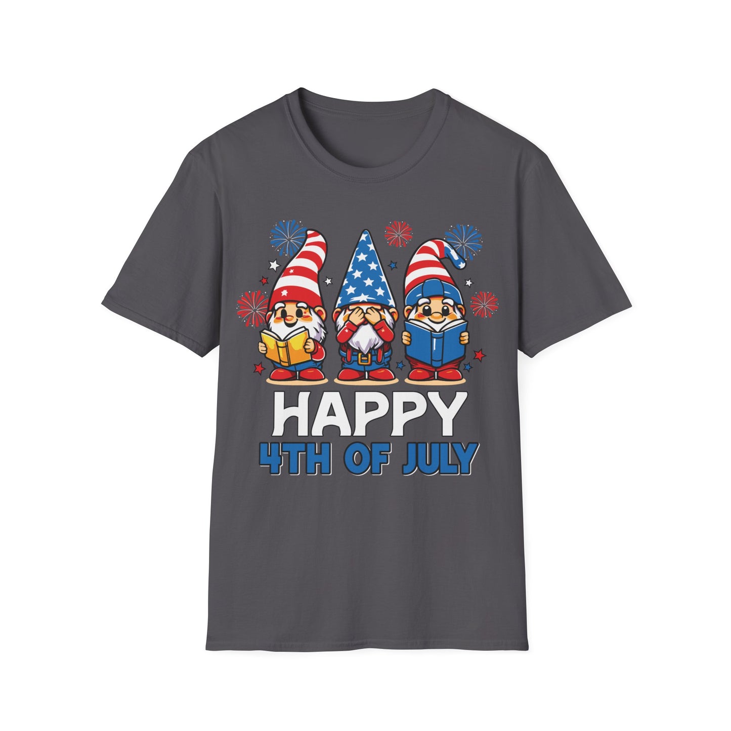 Cute Gnome Happy 4th July - Short Sleeve T-Shirt