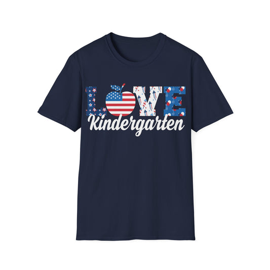 Love Kindergarten Patriotic - Unisex Short Sleeve T-Shirt