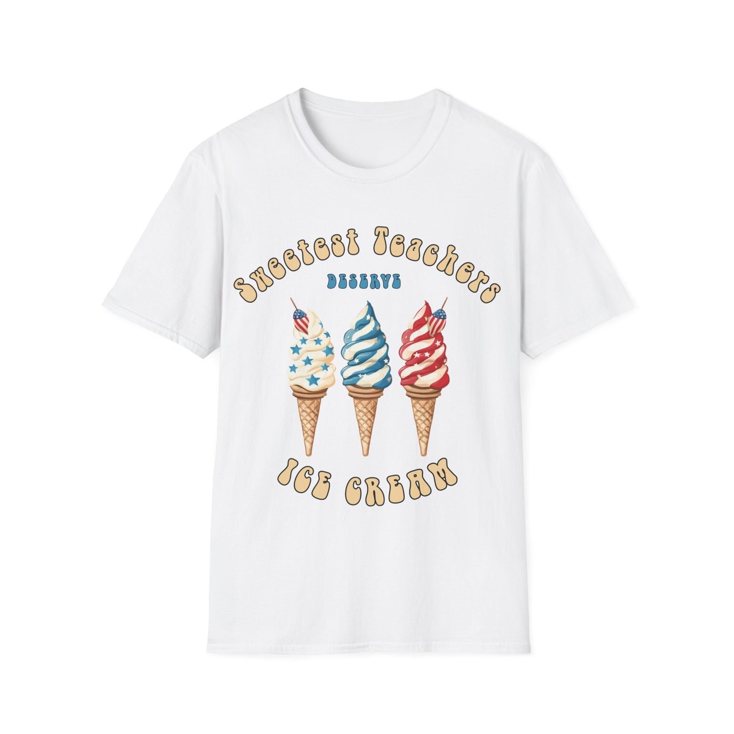 Sweetest Teachers Deserve Ice-Cream - Unisex Short Sleeve T-Shirt