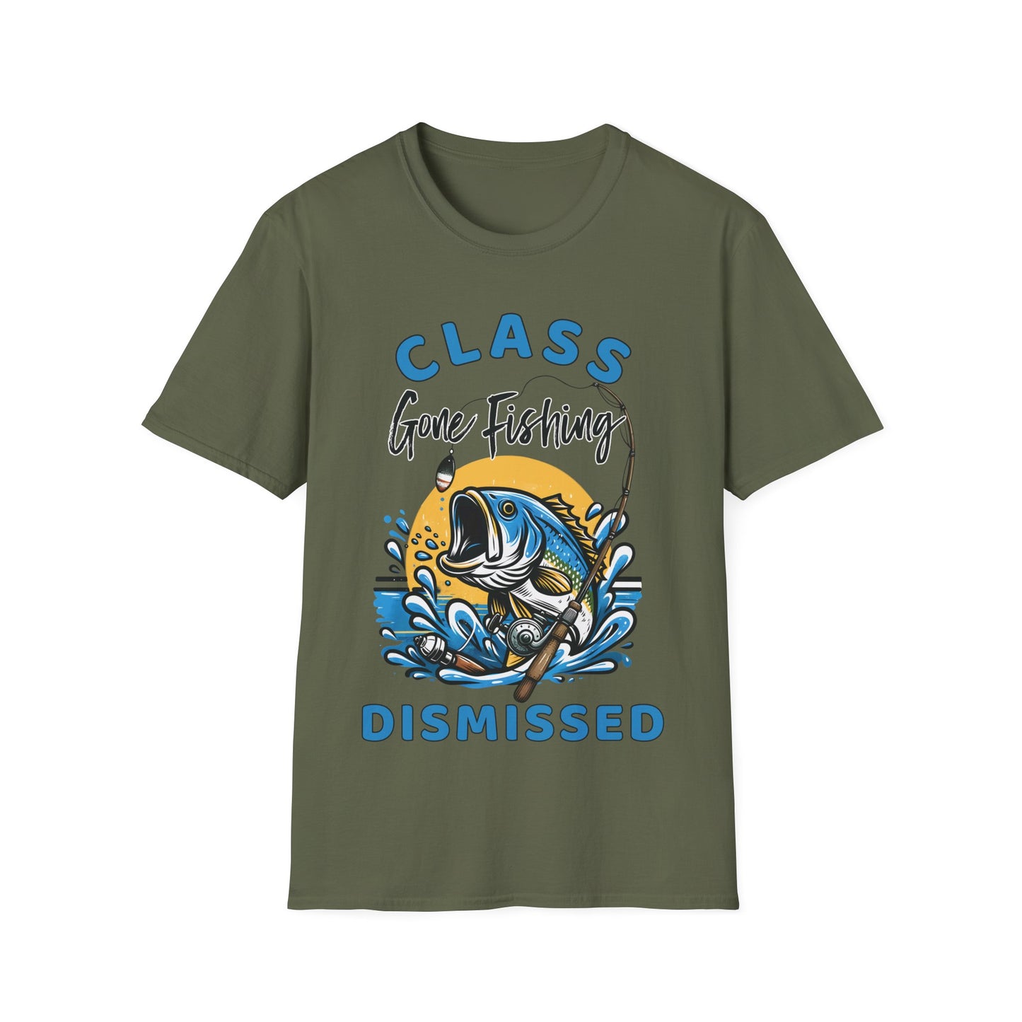Class Dismissed - Gone Fishing - Graphic Teacher T-Shirt