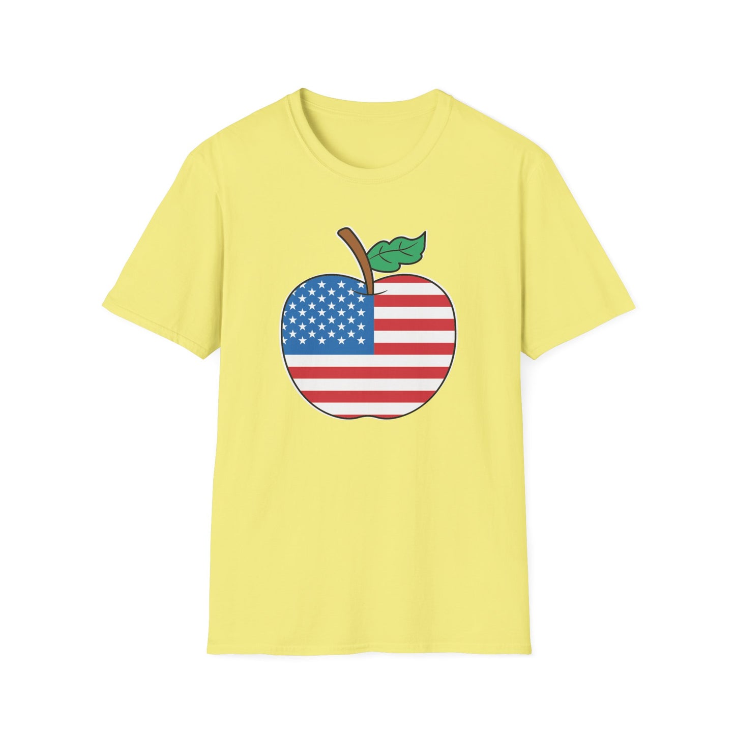 Teacher Stars & Stripes Apple - Unisex Short Sleeve T-Shirt