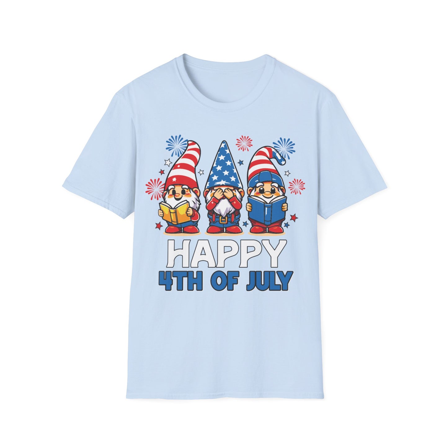 Cute Gnome Happy 4th July - Short Sleeve T-Shirt