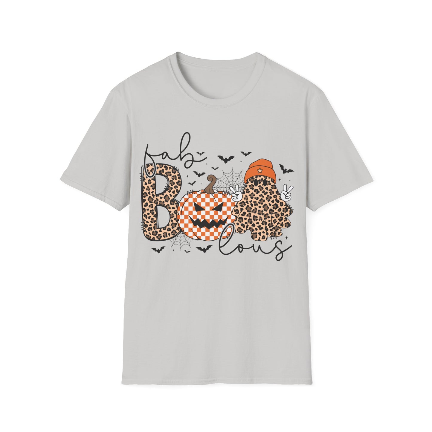 BOO Leopard Print Halloween T-Shirt | Peace Sign Ghost Pumpkin Tee