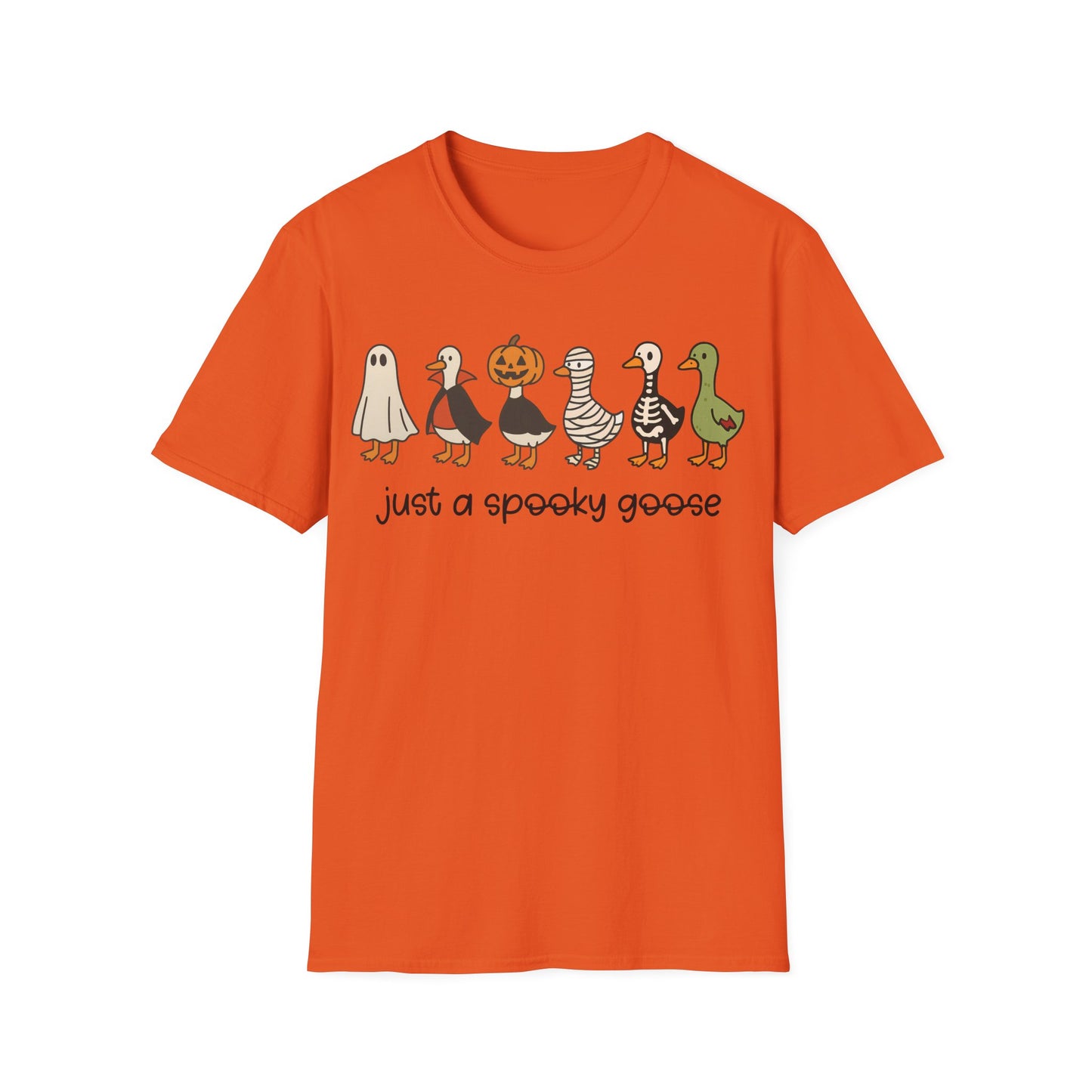 Spooky Goose Parade Halloween Teacher T-Shirt | Funny Fall Teacher Tee