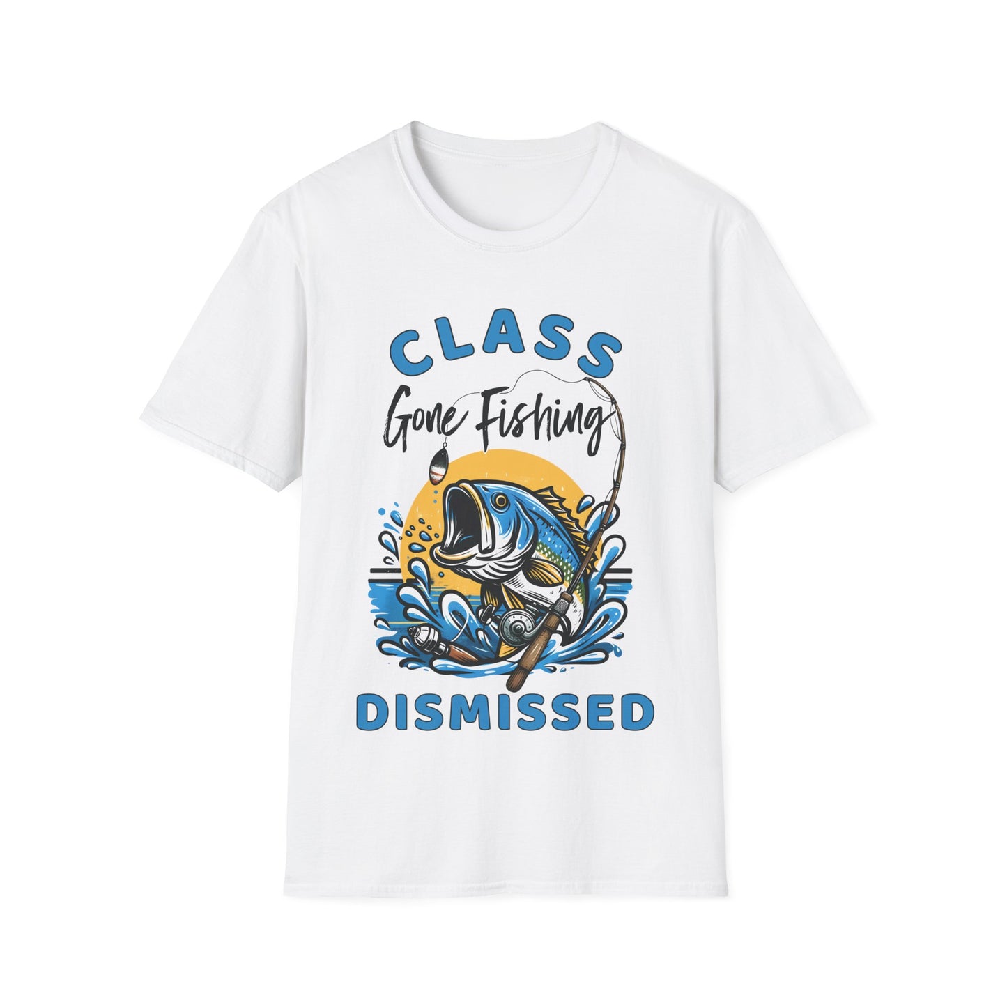 Class Dismissed - Gone Fishing - Graphic Teacher T-Shirt
