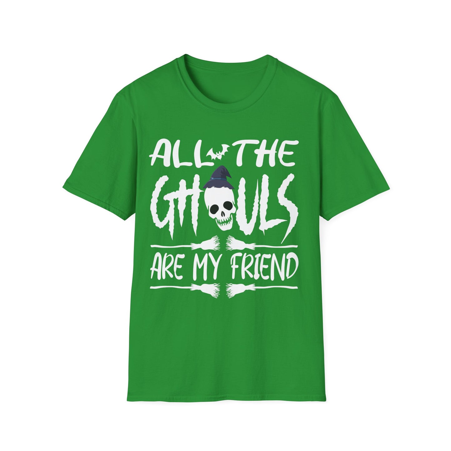 All The Ghouls Are My Friend Halloween Shirt | Funny Skull Witch Hat Graphic Tee