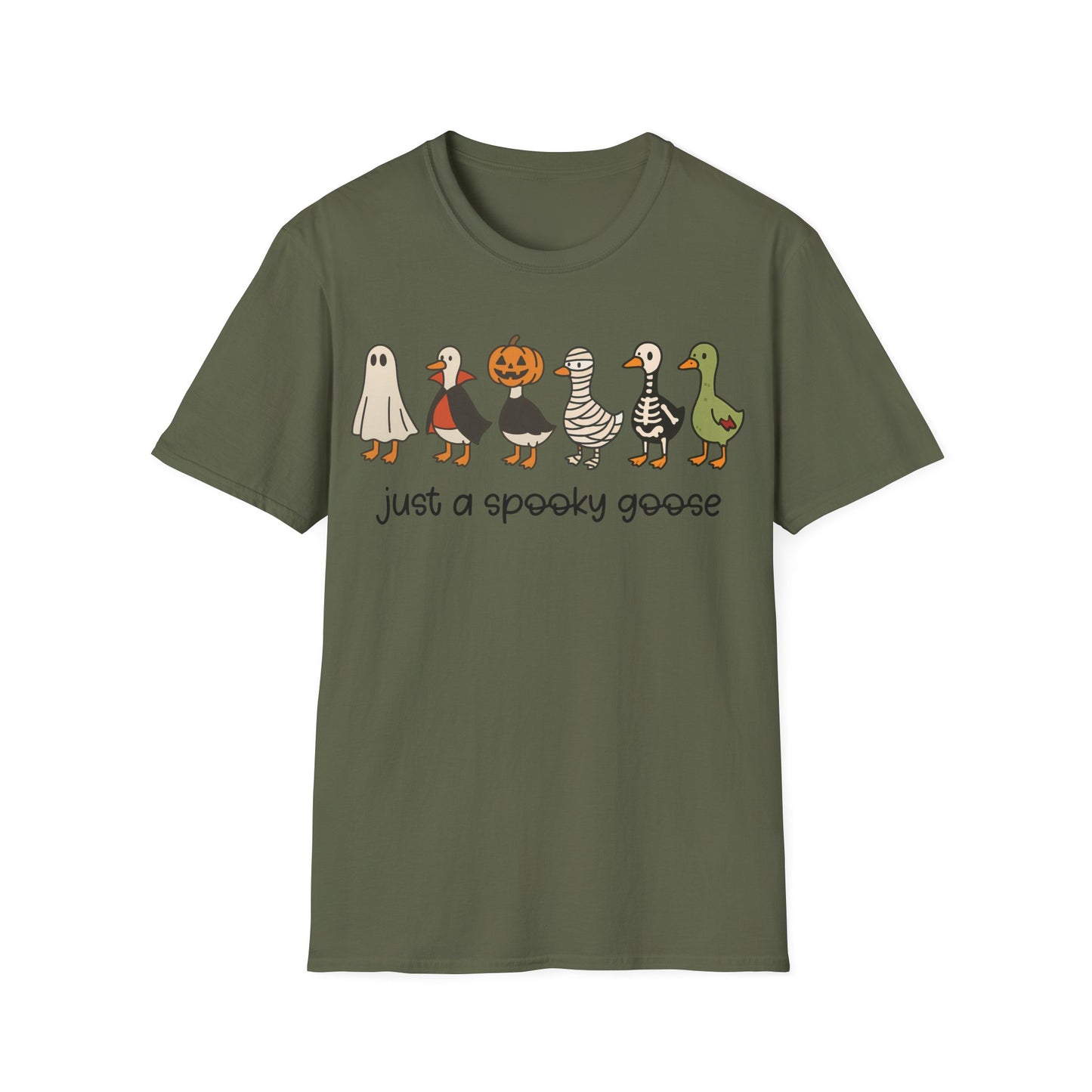 Spooky Goose Parade Halloween Teacher T-Shirt | Funny Fall Teacher Tee