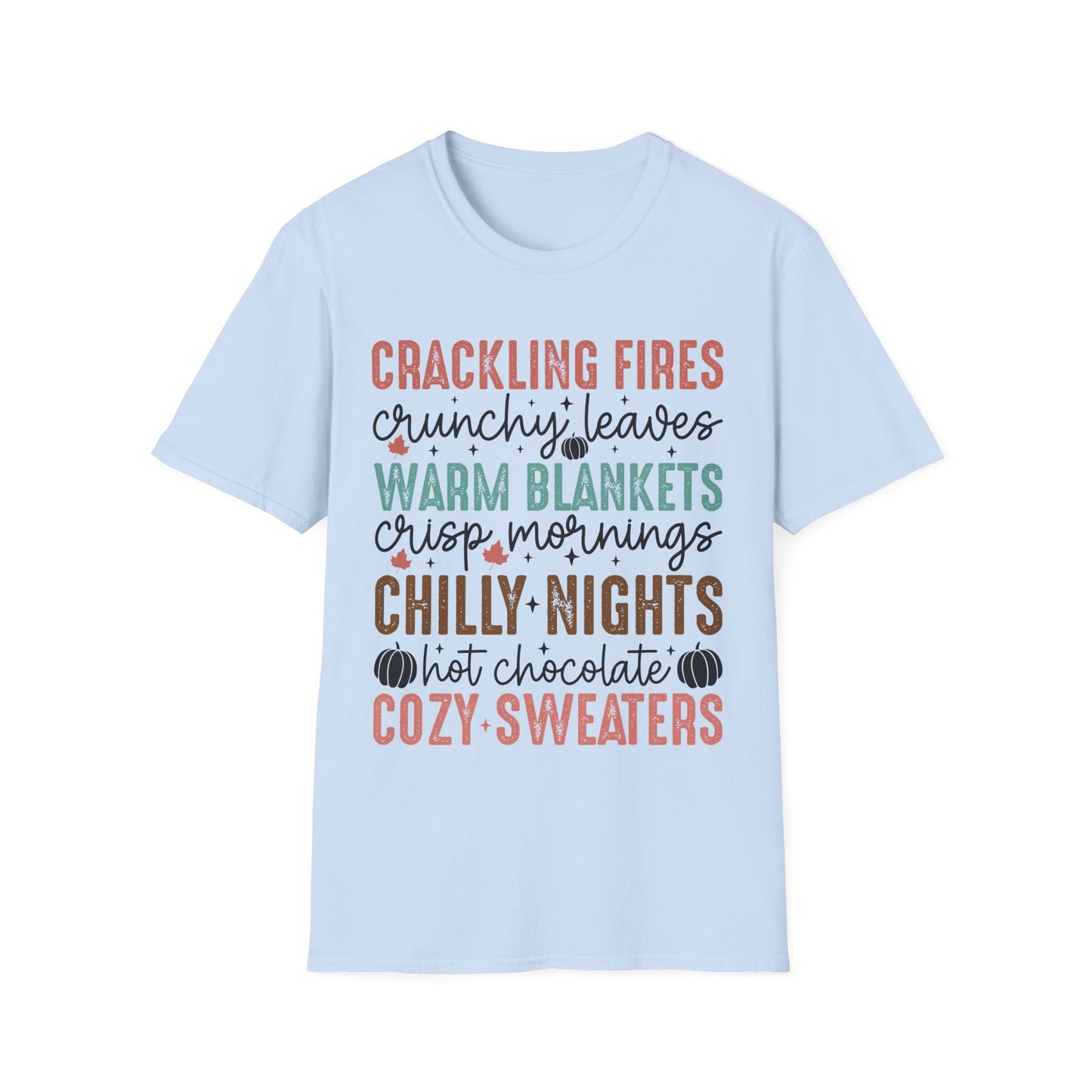 Cozy Fall Vibes Shirt – Crackling Fires + Warm Blankets Autumn T-Shirt