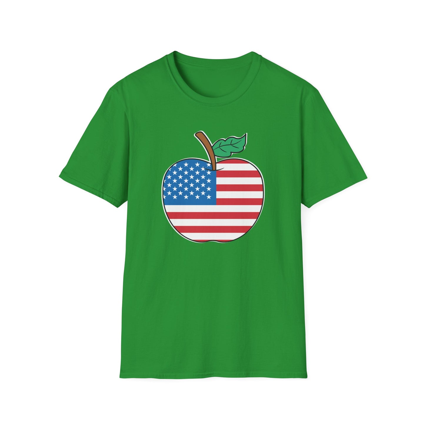 Teacher Stars & Stripes Apple - Unisex Short Sleeve T-Shirt