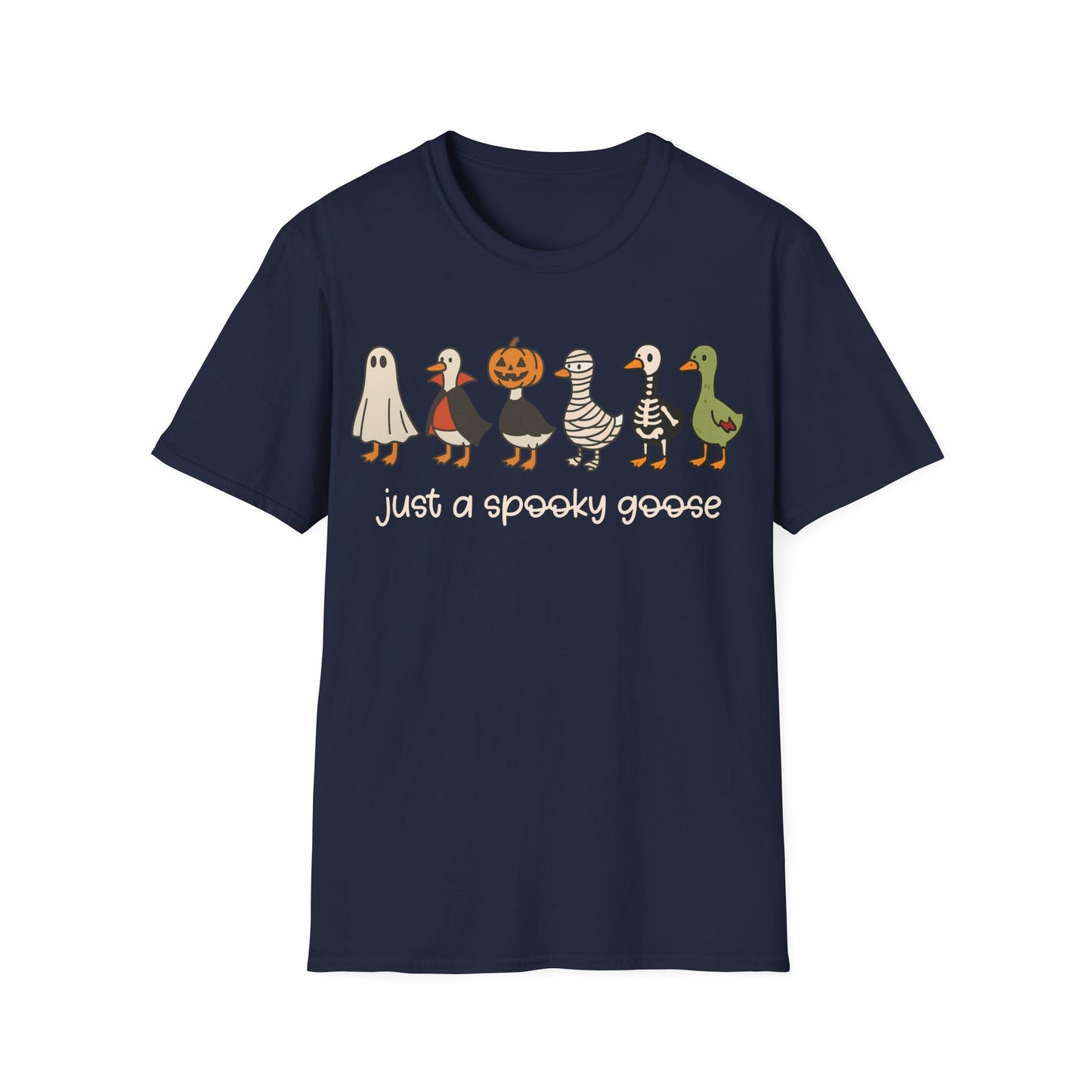 Spooky Goose Parade Halloween Teacher T-Shirt | Funny Fall Teacher Tee