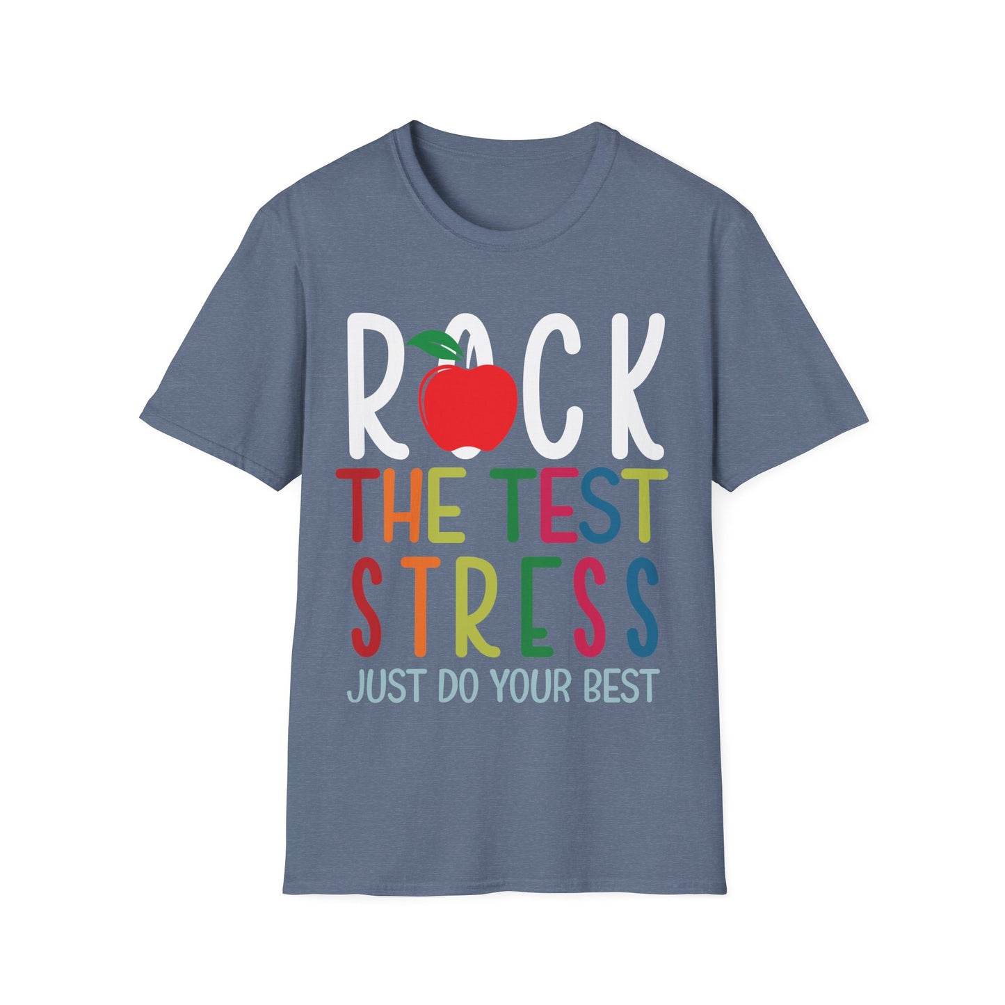 Rock the Test Stress Teacher T-Shirt – Motivational Testing Day Te
