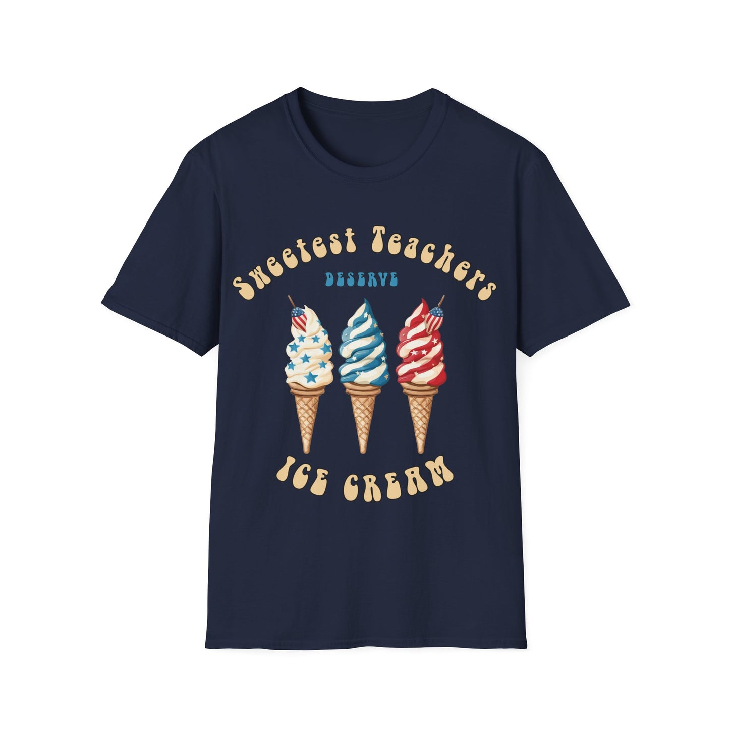 Sweetest Teachers Deserve Ice-Cream - Unisex Short Sleeve T-Shirt
