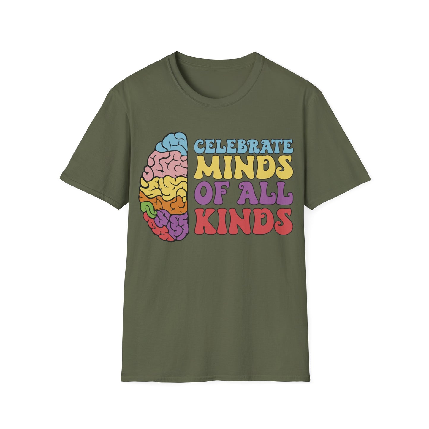 Celebrate Minds Of All Kinds - Neurodiversity + Inclusion - T-Shirt
