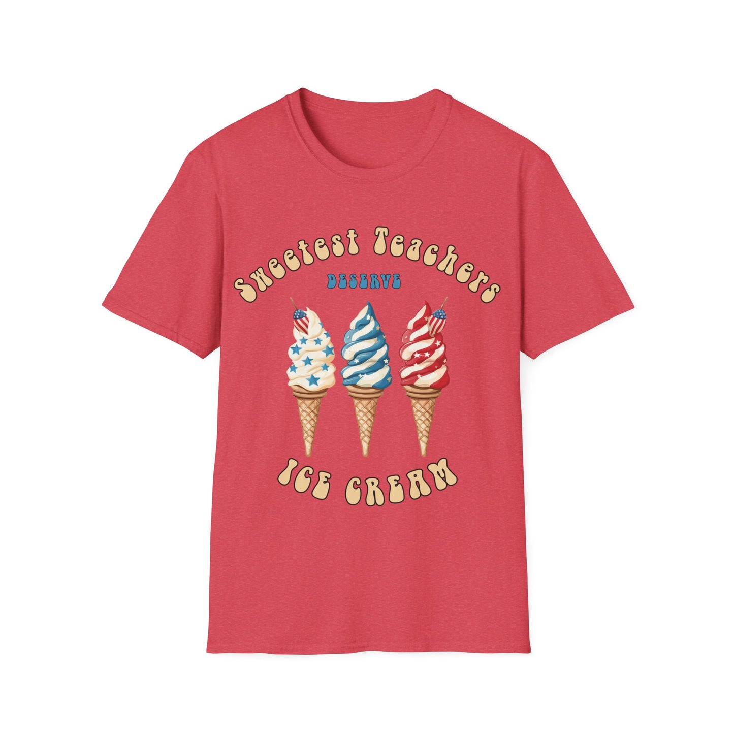 Sweetest Teachers Deserve Ice-Cream - Unisex Short Sleeve T-Shirt