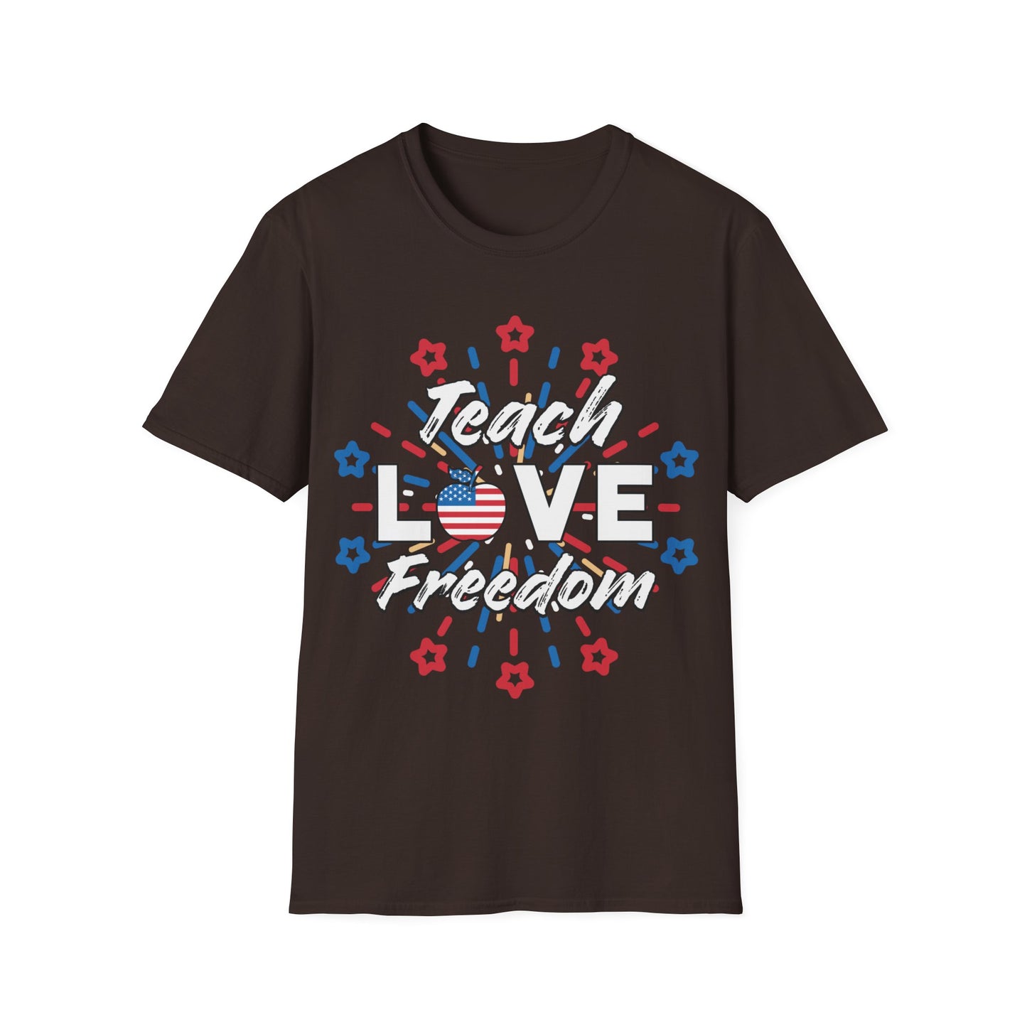 Teach Love Freedom Patriotic Teacher - Unisex Short Sleeve T-Shirt