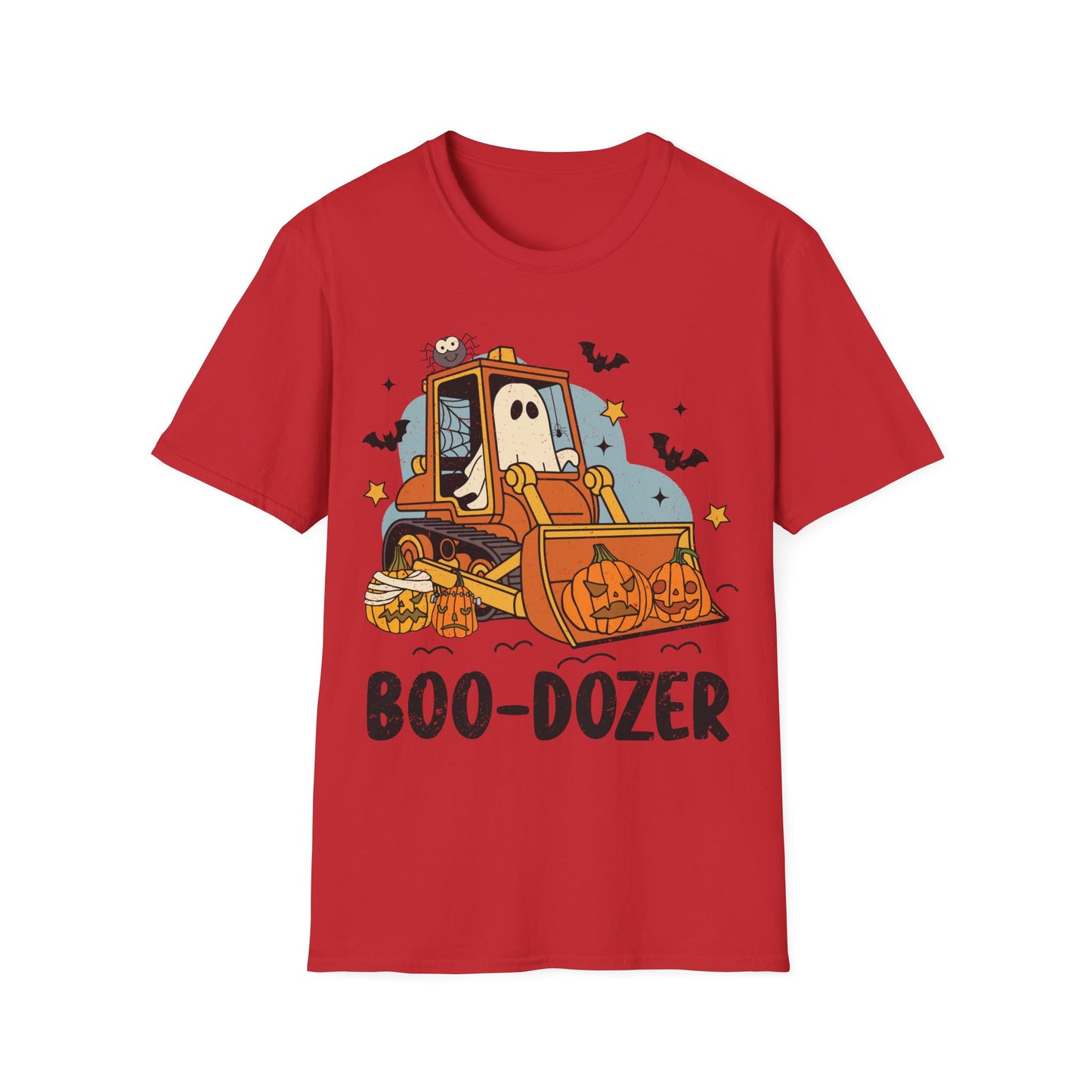 Boo-Dozer Halloween T-Shirt | Funny Ghost Pumpkin Bulldozer Tee