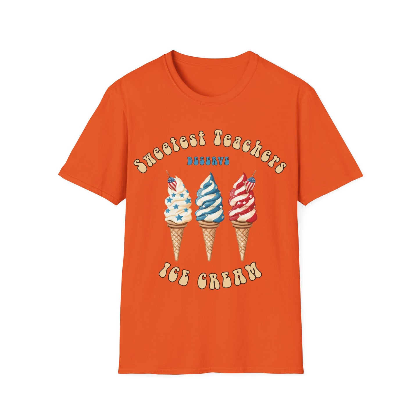 Sweetest Teachers Deserve Ice-Cream - Unisex Short Sleeve T-Shirt