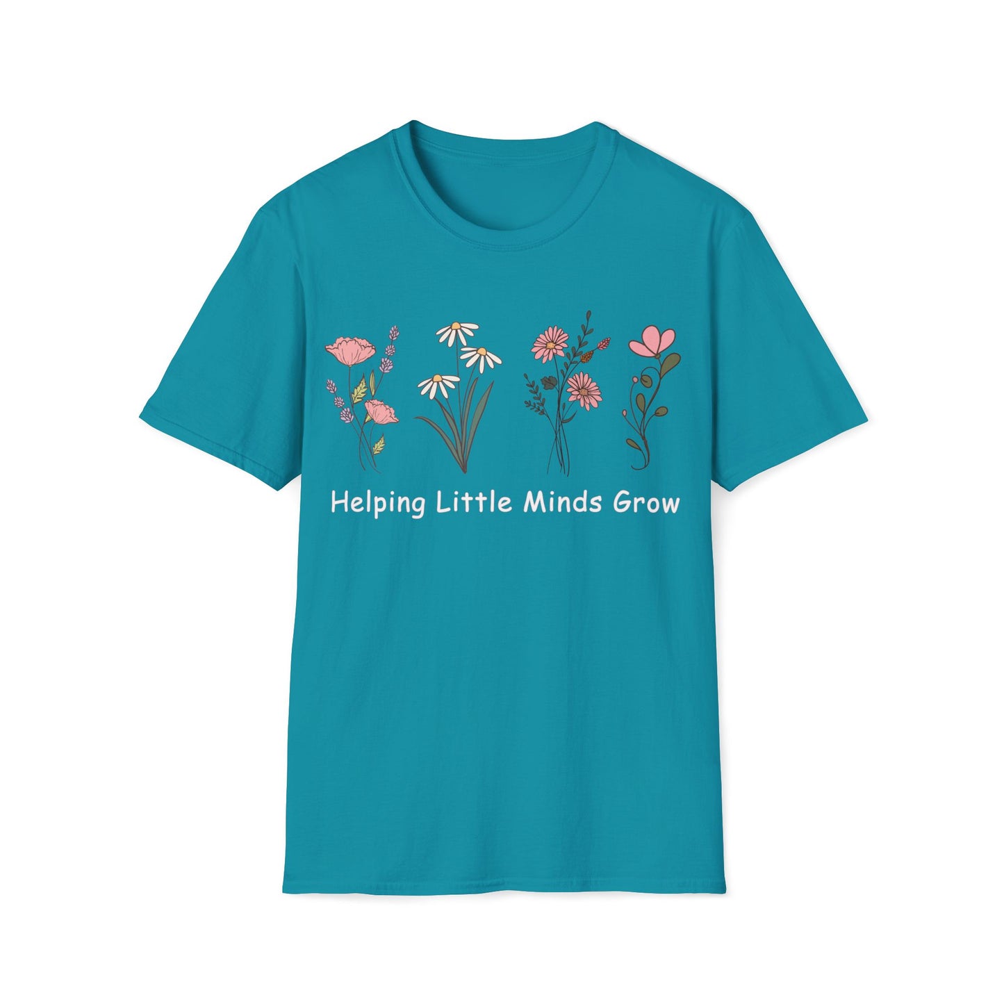 Helping Little Minds Grow - Cute, Graphic, Playful Teacher T-shirt