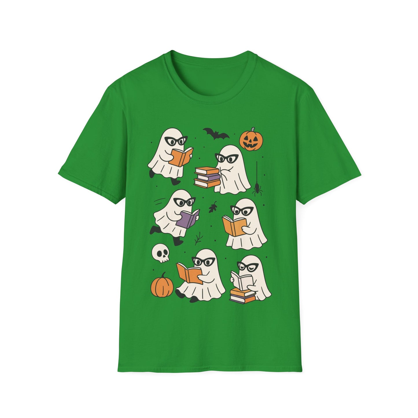 Spooky Bookish Ghosts Shirt – Cute Teacher Halloween Reading T-Shirt