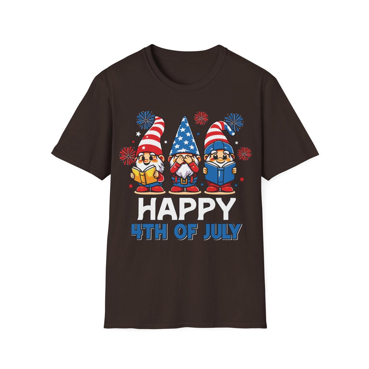 Cute Gnome Happy 4th July - Short Sleeve T-Shirt