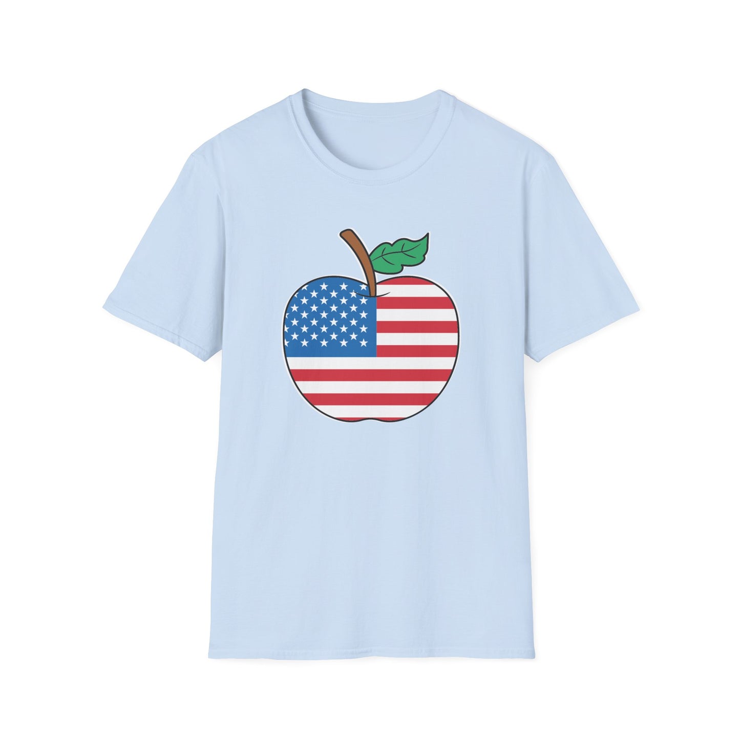 Teacher Stars & Stripes Apple - Unisex Short Sleeve T-Shirt