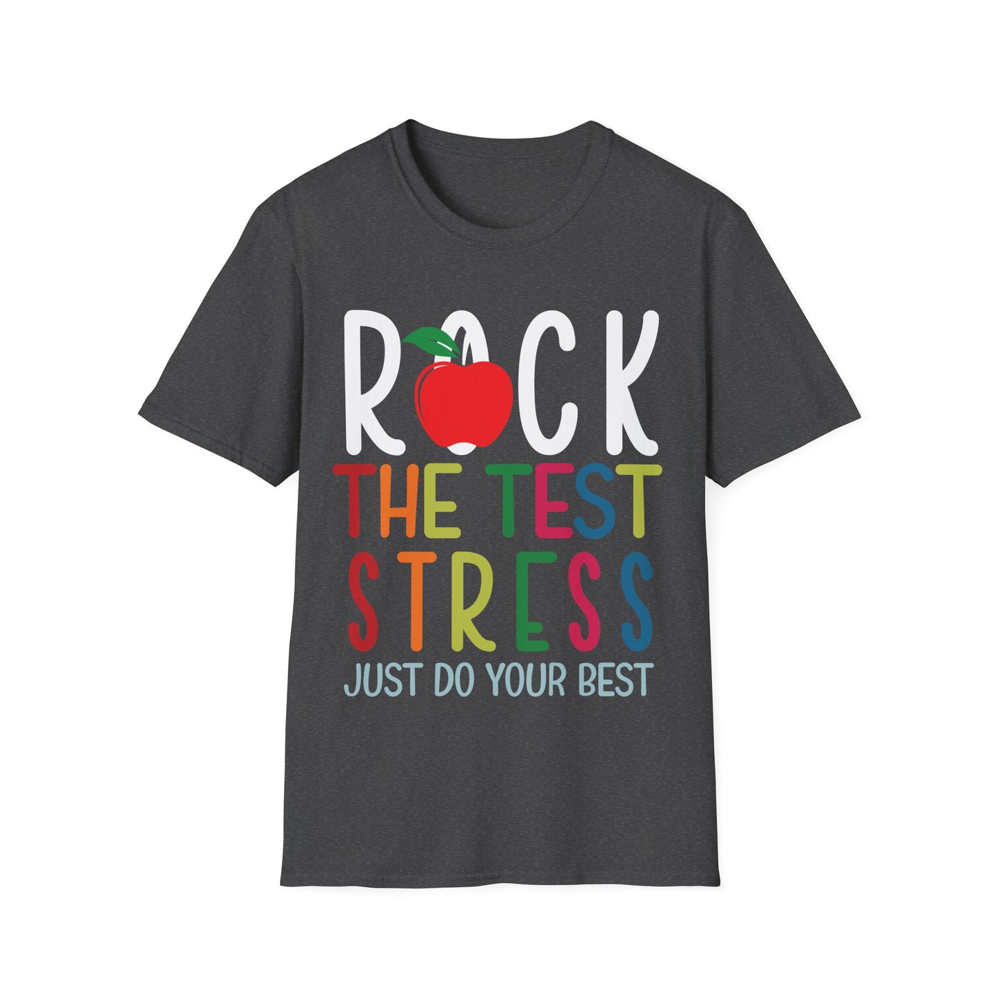 Rock the Test Stress Teacher T-Shirt – Motivational Testing Day Te