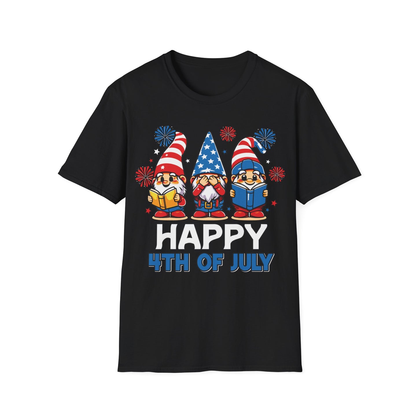 Cute Gnome Happy 4th July - Short Sleeve T-Shirt