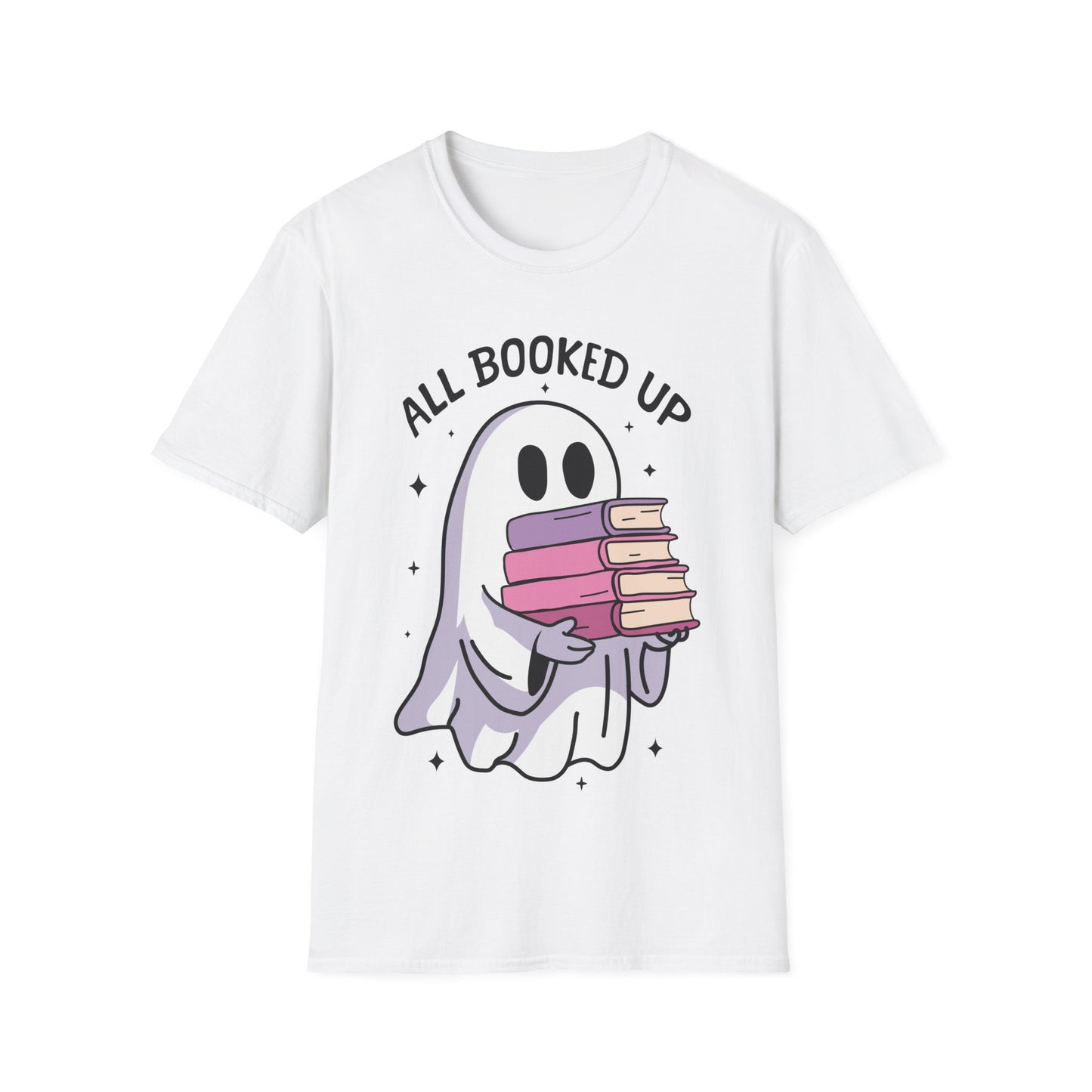 All Booked Up Halloween Shirt | Cute Ghost Reading Book Lover Tee