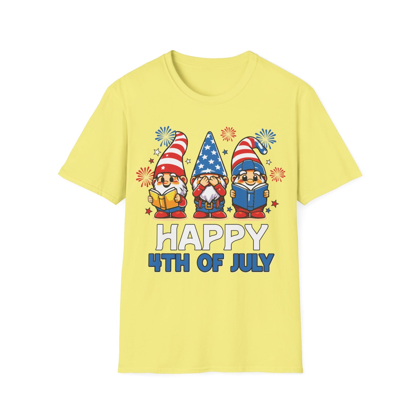 Cute Gnome Happy 4th July - Short Sleeve T-Shirt