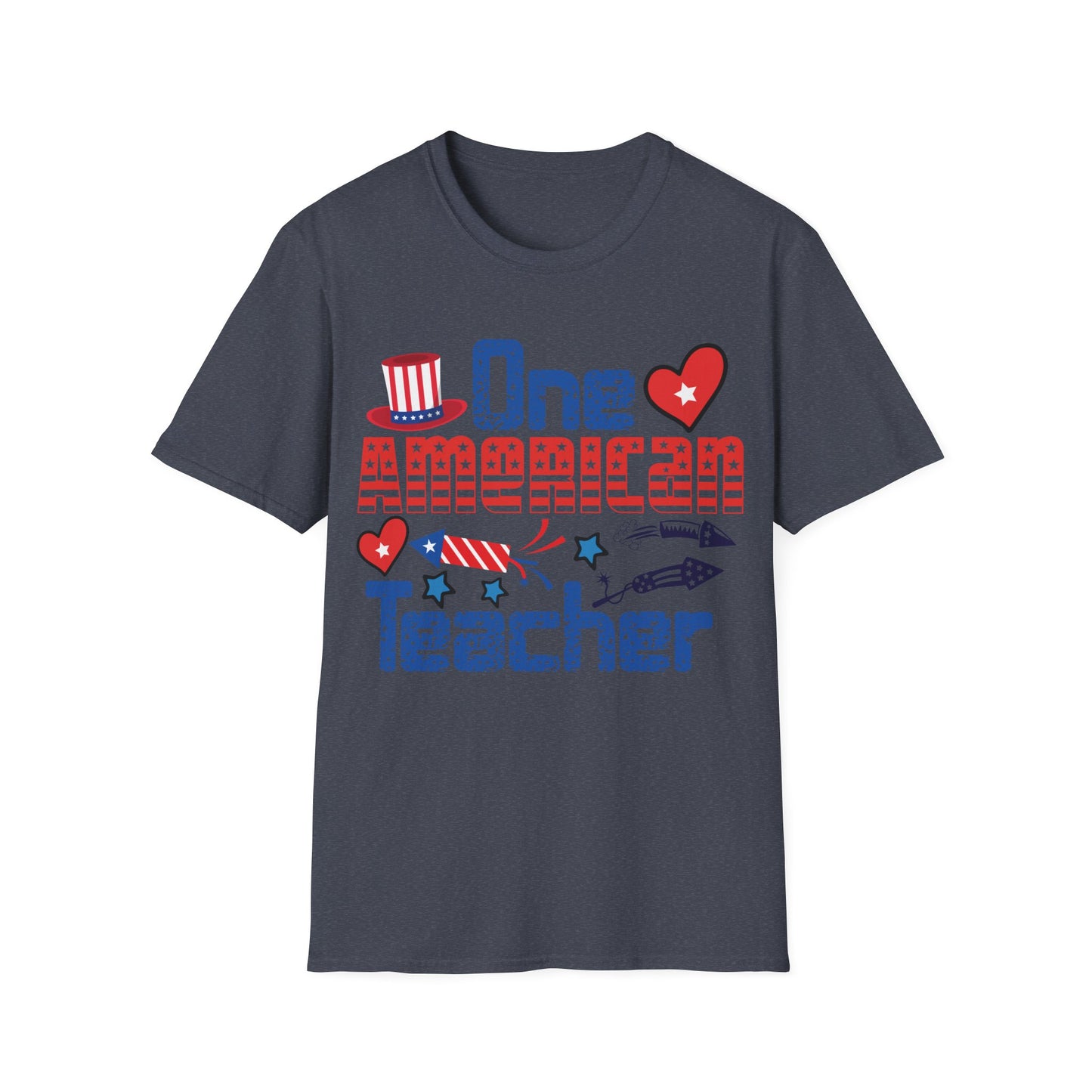 One American Teacher 4th July Celebration - Unisex Short Sleeve T-Shirt
