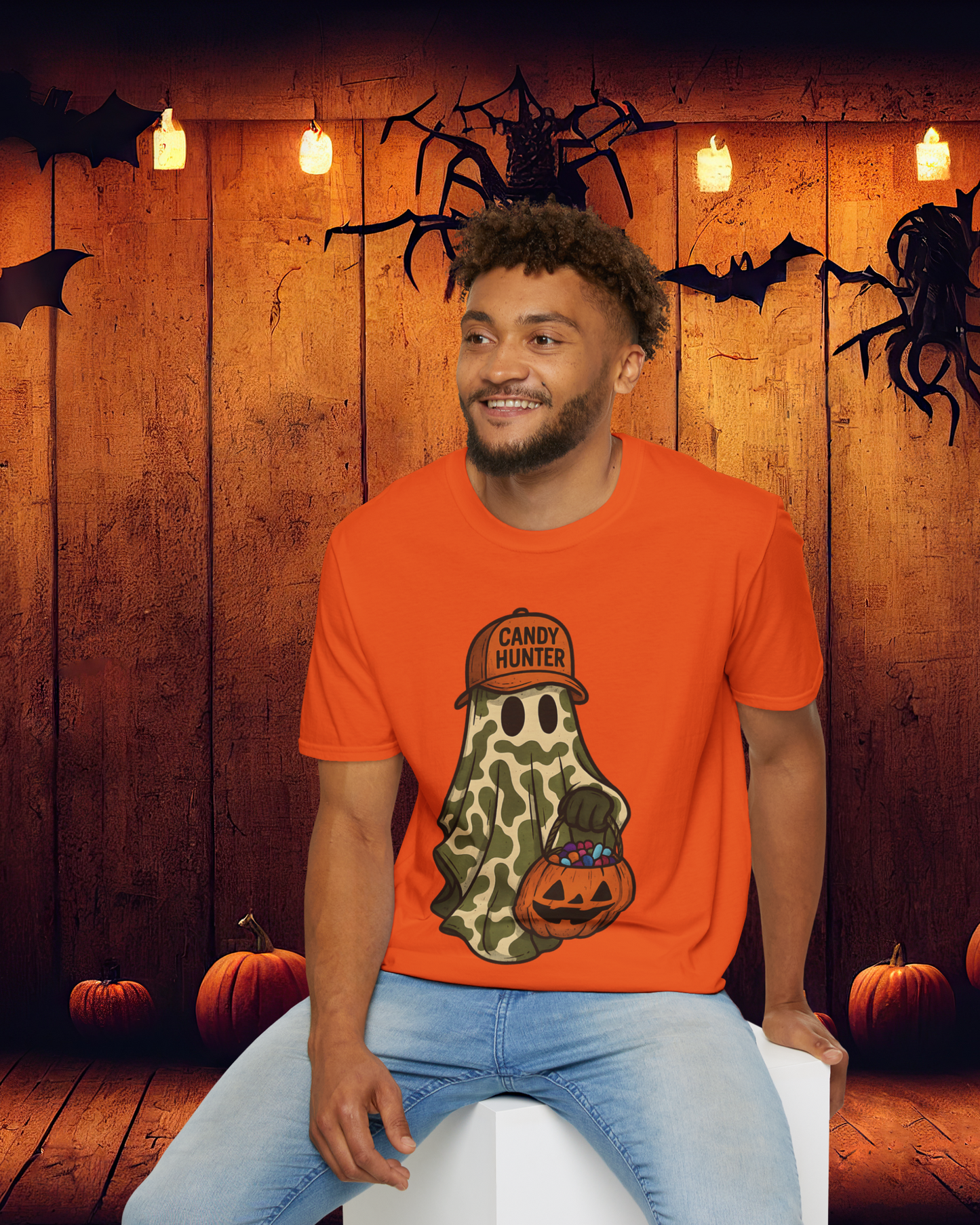 Candy Hunter Ghost Shirt – Funny Camo Halloween Trick-or-Treat T-Shirt