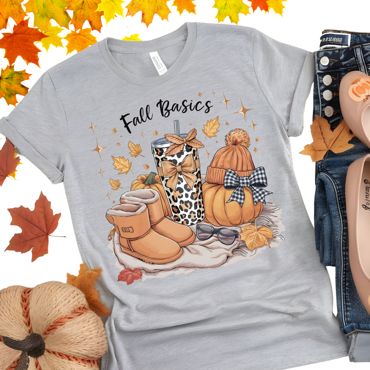 Fall Basics Shirt – Cozy Autumn Outfit Pumpkin Spice Graphic Tee