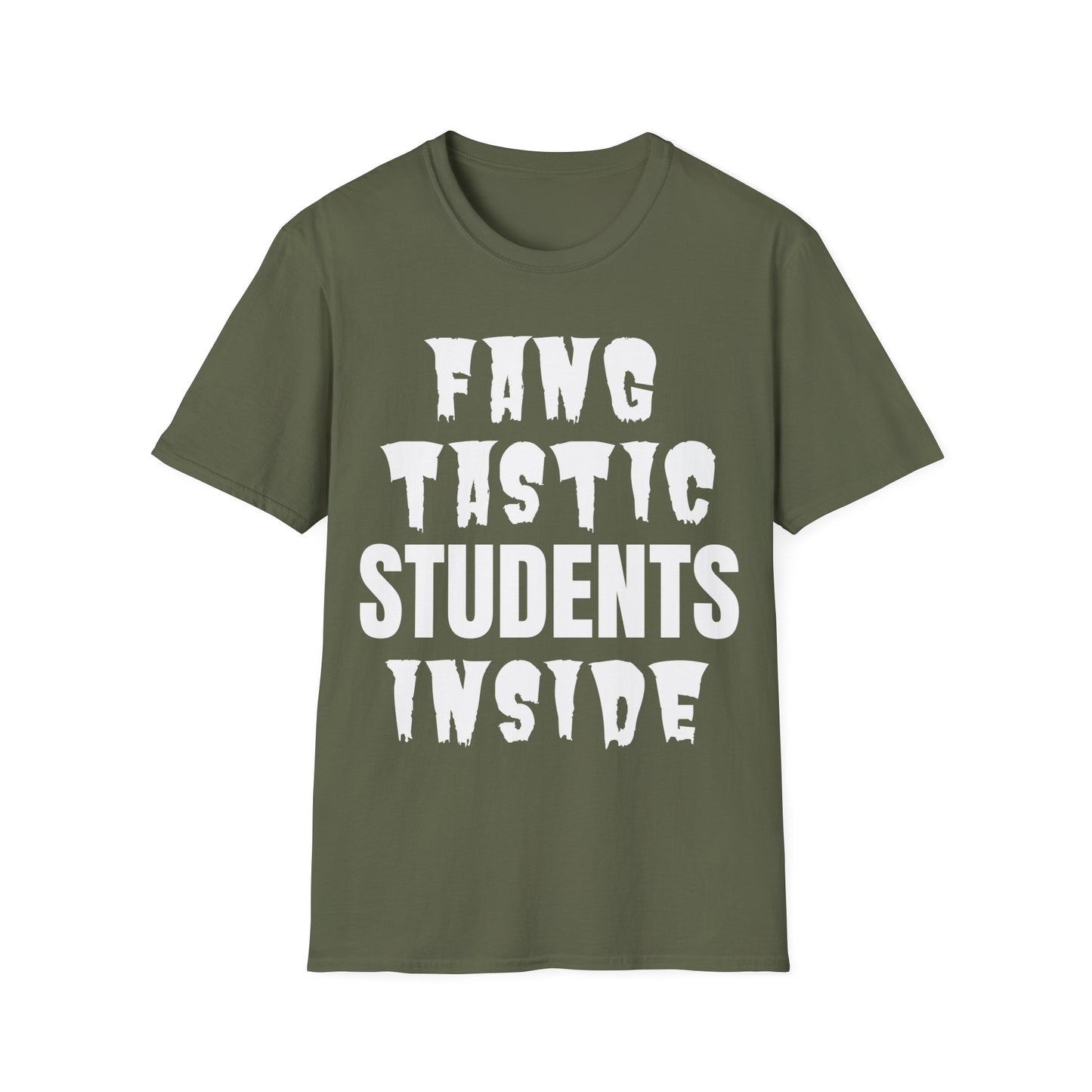 Fang-Tastic Students Inside Halloween Teacher T-Shirt + Hoodie | Funny Classroom Outfit