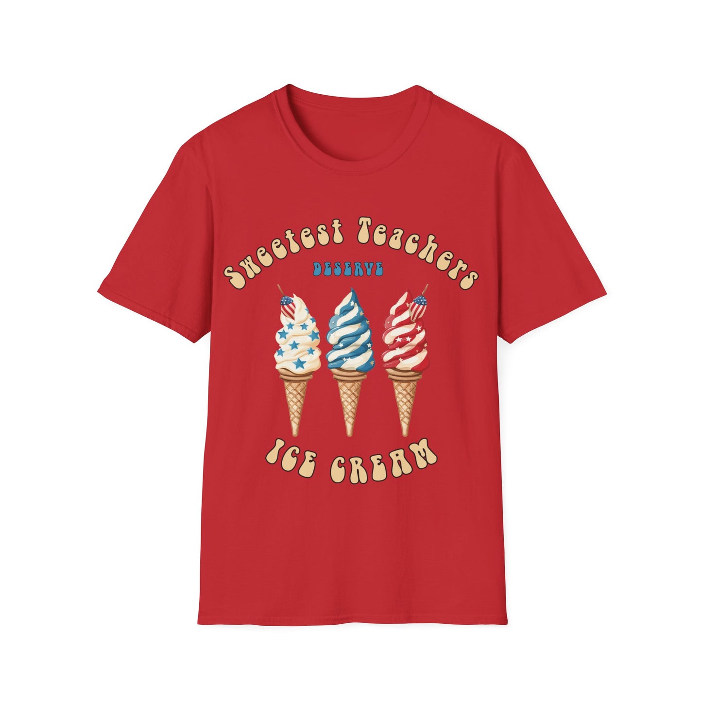 Sweetest Teachers Deserve Ice-Cream - Unisex Short Sleeve T-Shirt