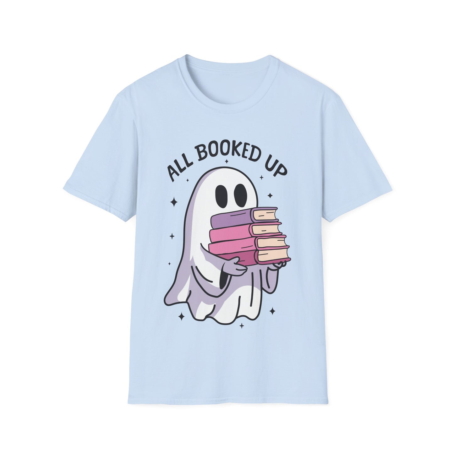 All Booked Up Halloween Shirt | Cute Ghost Reading Book Lover Tee