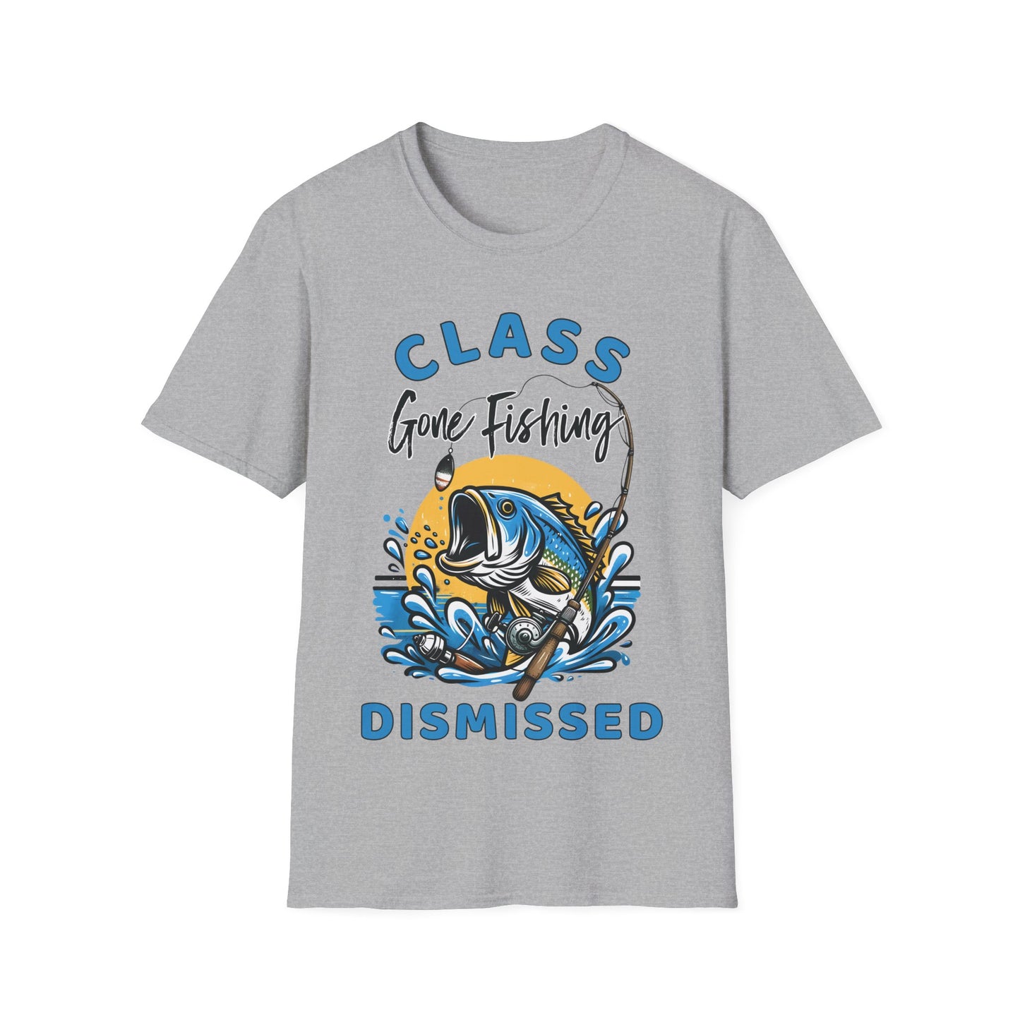 Class Dismissed - Gone Fishing - Graphic Teacher T-Shirt