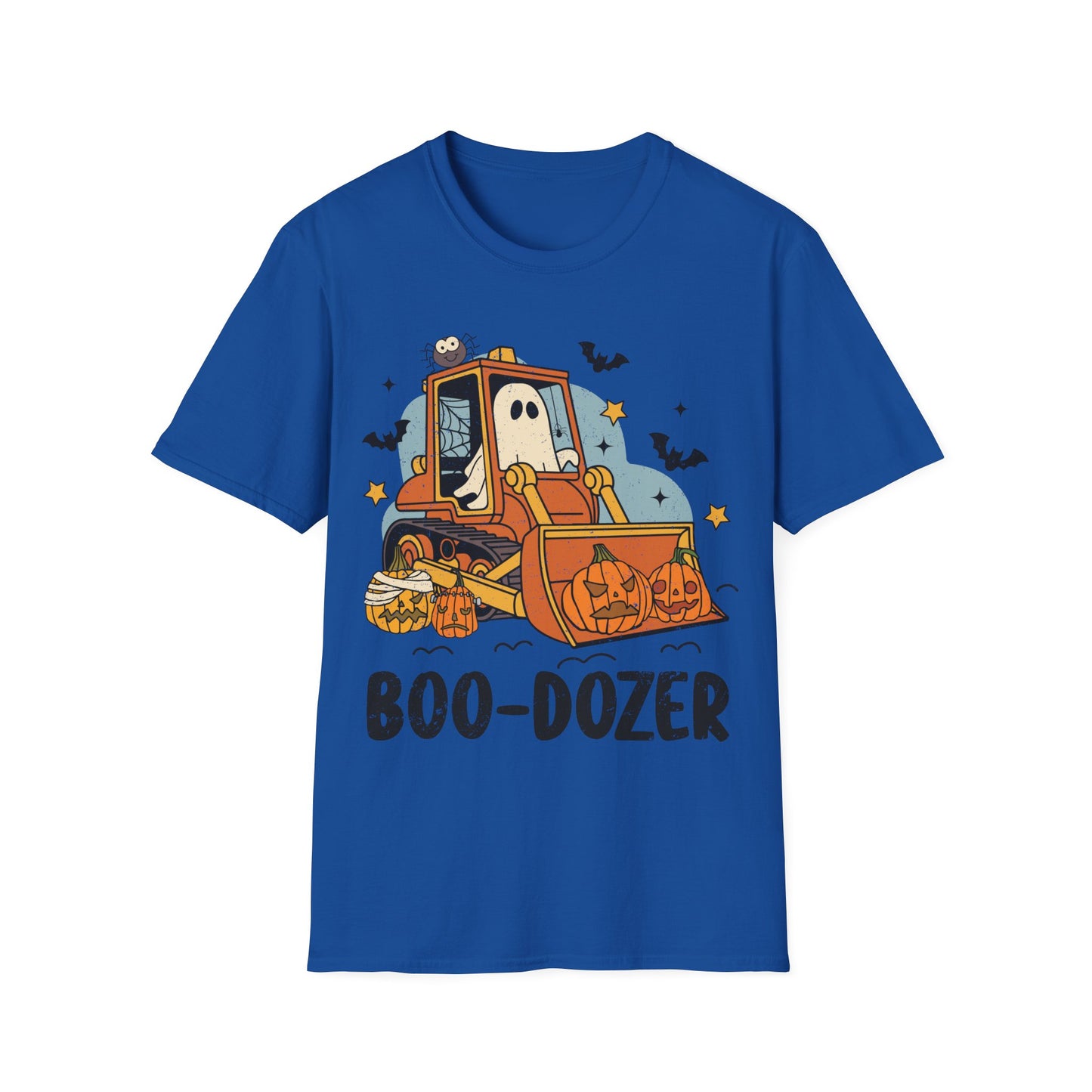 Boo-Dozer Halloween T-Shirt | Funny Ghost Pumpkin Bulldozer Tee