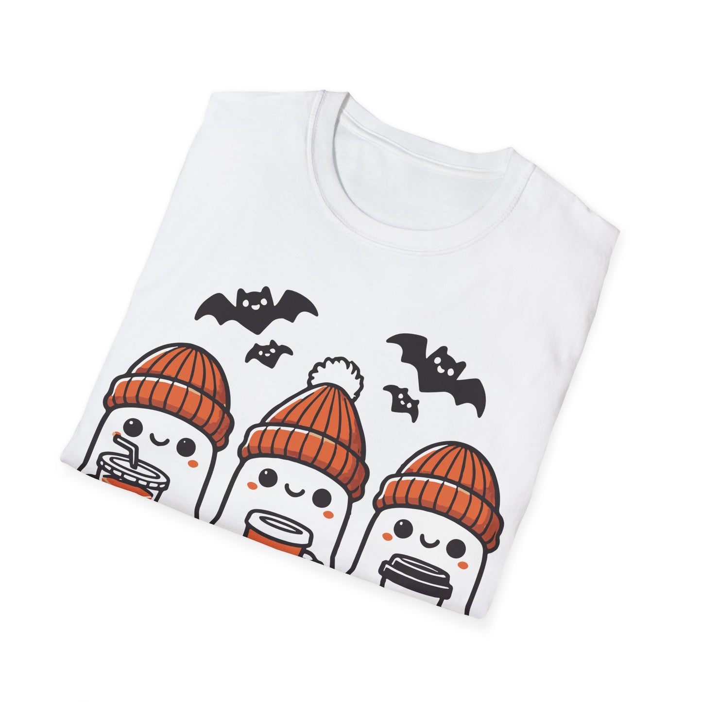 Three Cute Ghosts Coffee Halloween Teacher T-Shirt | Fall Spooky Season Tee