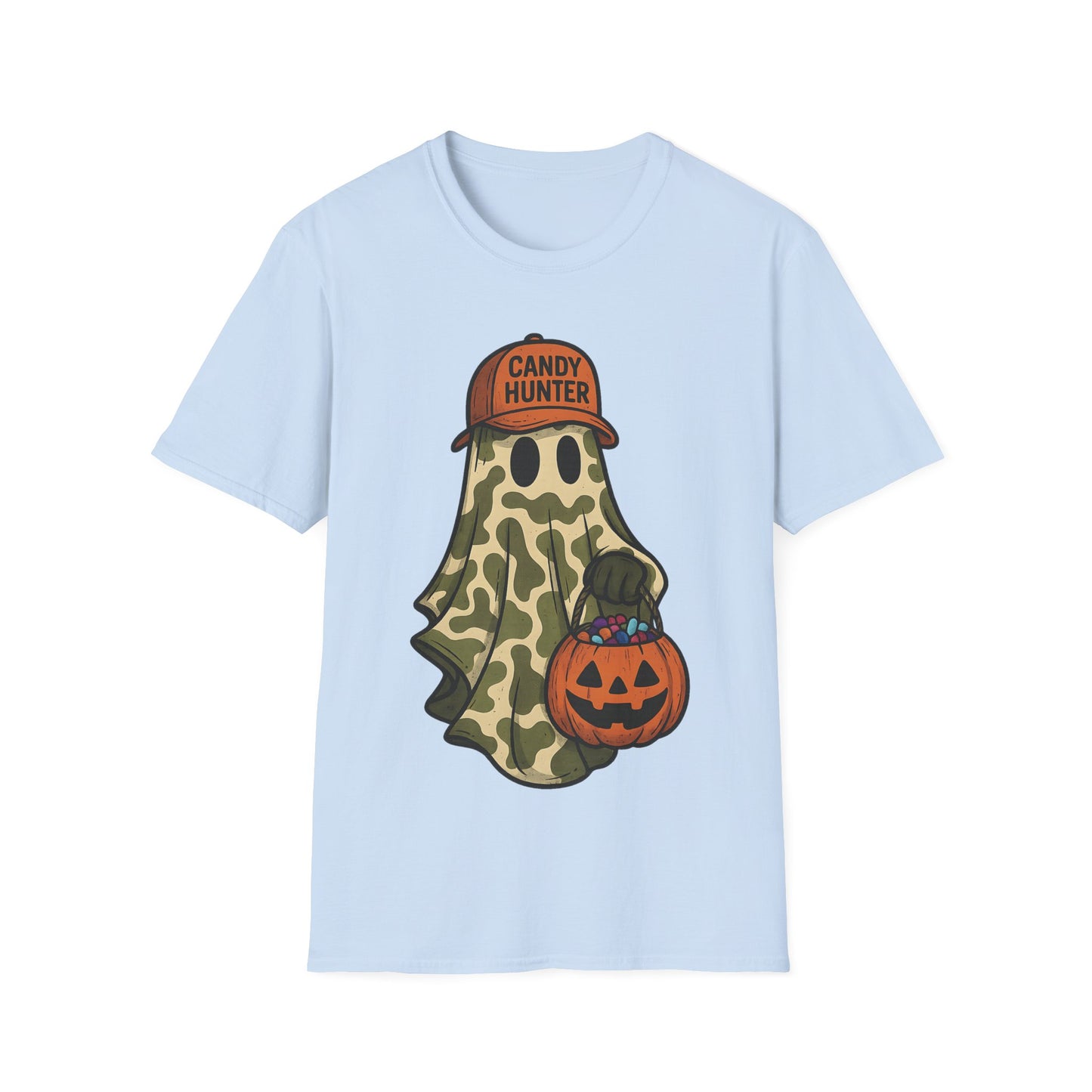 Candy Hunter Ghost Shirt – Funny Camo Halloween Trick-or-Treat T-Shirt